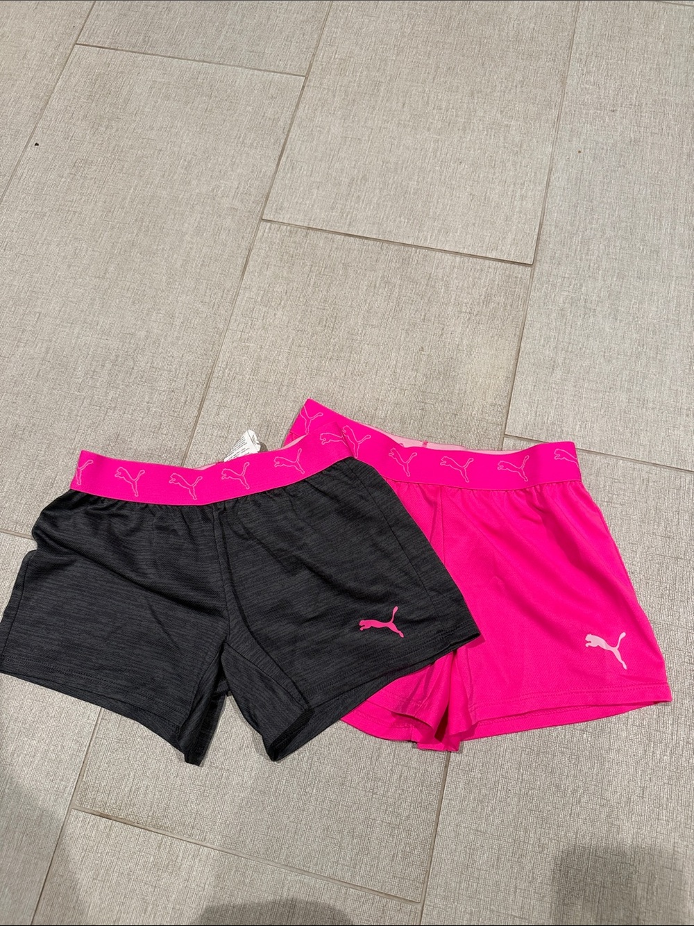 Puma girls Athletic Shorts - Black & Hot Pink